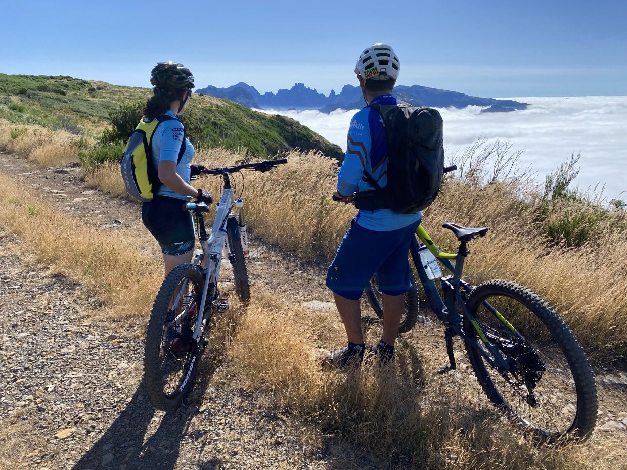 Biking above the clouds