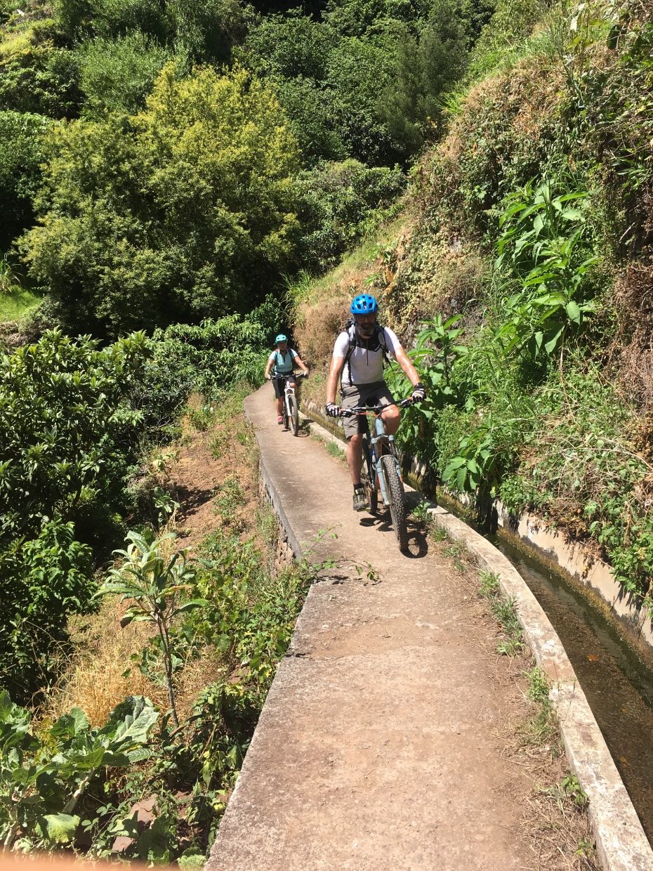 Biking along a levada