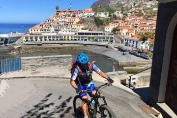 Biker at the harbor