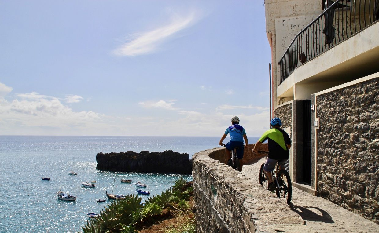 Bikers on the coast